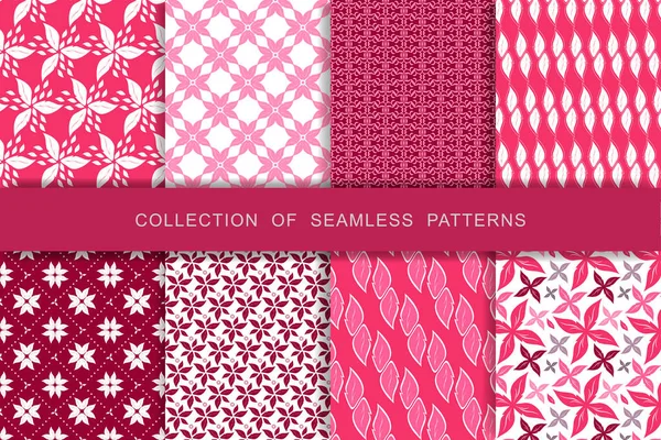 Seamless Patterns Set Vector Illustration Textile Printing — Stock Vector