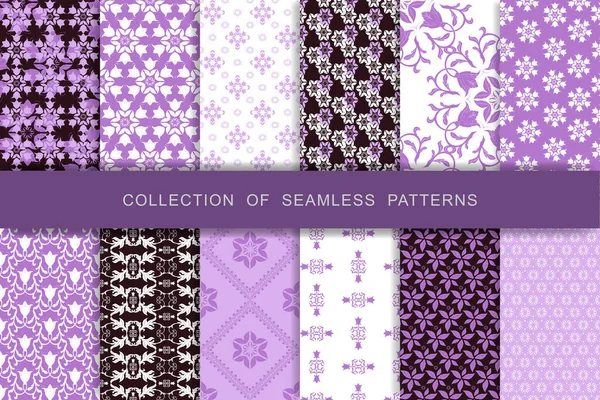 Seamless Patterns Set Vector Illustration Eps — Stock Vector