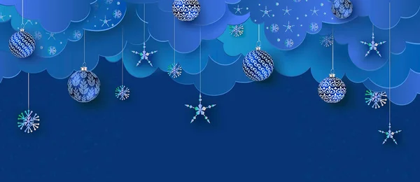 Fondo Navidad Tarjeta Felicitación Banner Volante — Vector de stock