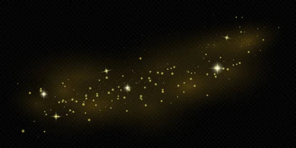 Prachové Jiskry Zlaté Hvězdy Zlaté Jiskry Třpytí Světelný Efekt Vánoční Vektorová Grafika