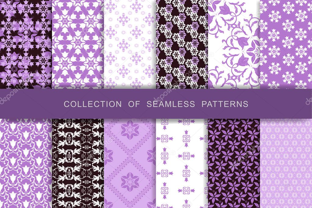 Seamless Patterns Set. Vector illustration. 10 eps.