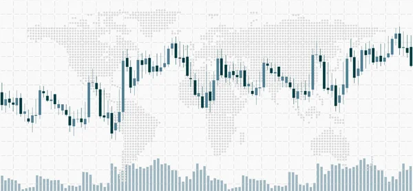 Grafico Dei Dati Finanziari Contesto Aziendale Con Candelieri Grafico Rapporti — Vettoriale Stock