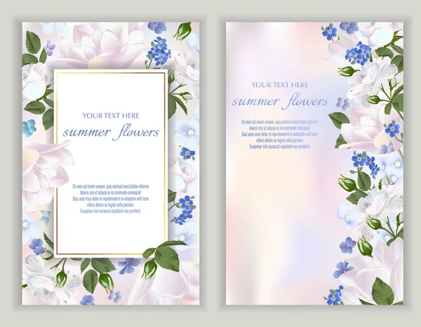 Plantilla Para Tarjetas Felicitación Decoraciones Boda Invitación Ventas Embalaje Diseño — Vector de stock