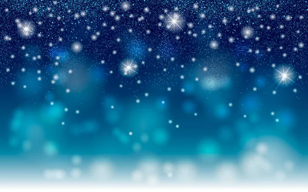 Scintille Polvere Stellare Sfondo Blu Vettore Blu Glitter Particelle Effetto — Vettoriale Stock