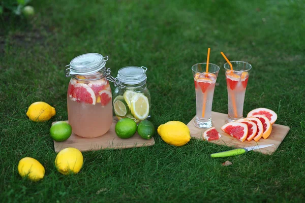 Taze limonata. Limon ve kireç. Suyu — Stok fotoğraf