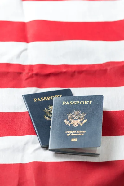 American flag with American Passports