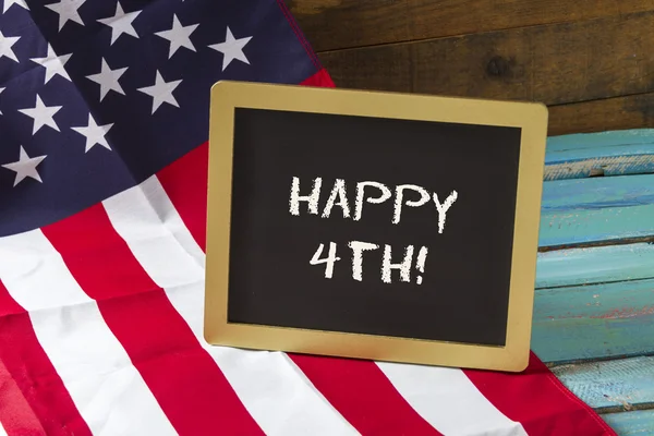 Independence Day Chalk Sign on wood background