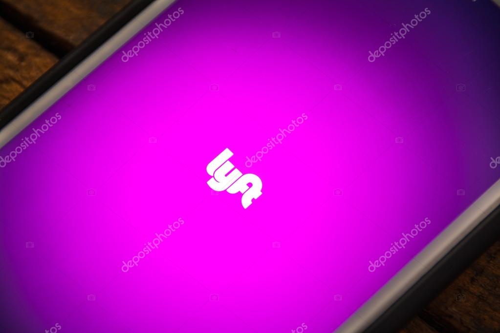 LAS VEGAS, NV - August 26,2016: Vignette Selective Focus Apple iPhone 6+ with Lyft application showing on screen. Lyft is a social ride sharing app for smartphones.