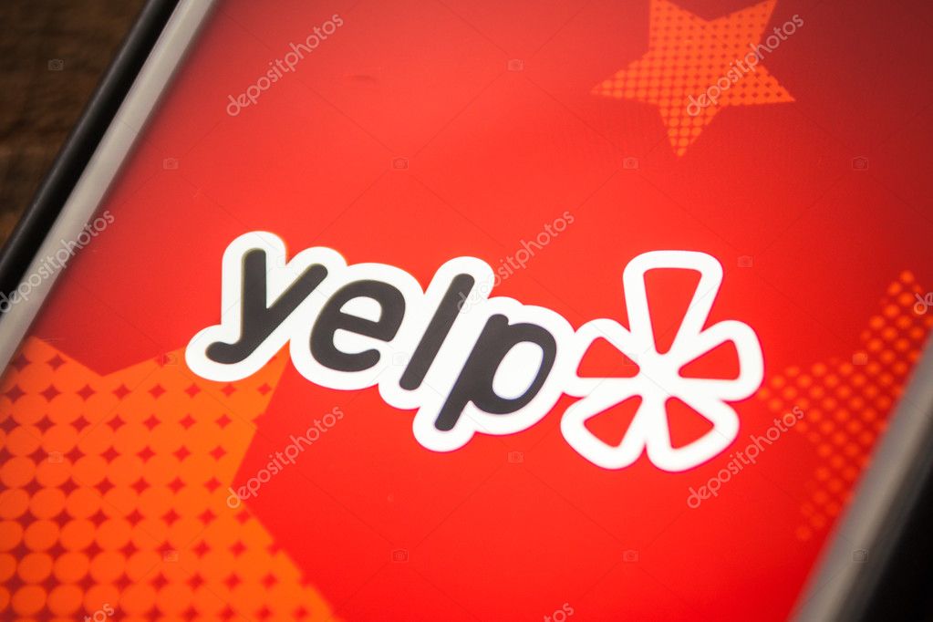 LAS VEGAS, NV - August 26,2016: Vignette Selective Focus Apple iPhone 6+ close up with Yelp application showing on screen. Yelp is a food restaurant social media app for smartphones.