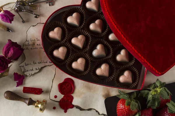 День Святого Валентина шоколад — стоковое фото