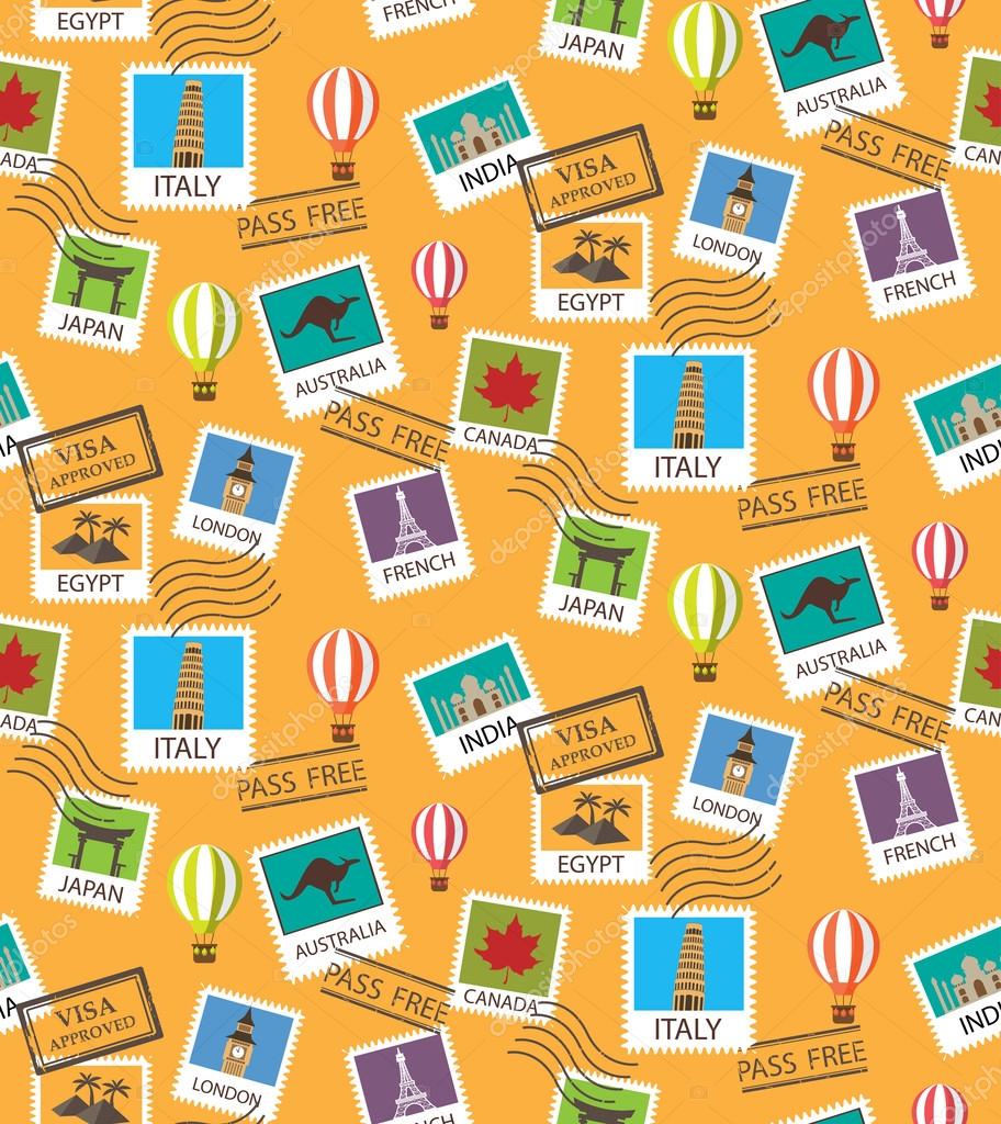 Travel around the world background. vector illustration