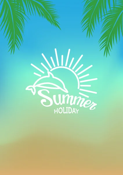 Sommaren bakgrund med logo — Stock vektor