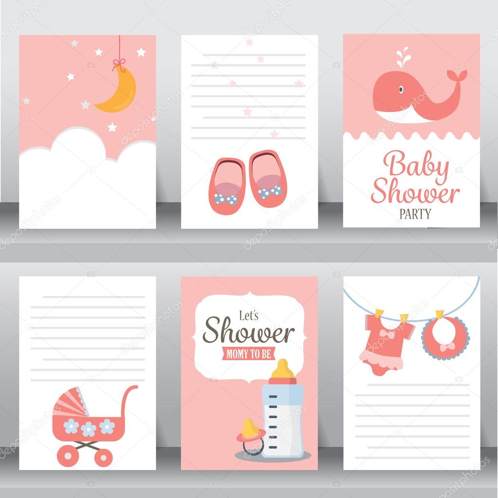 baby shower invitation card, vector