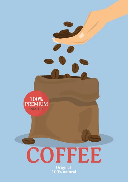 Design retrò del poster per caffè — Vettoriale Stock