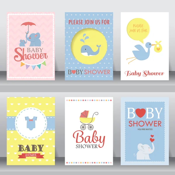 Baby shower invitation cards Stock Illustration