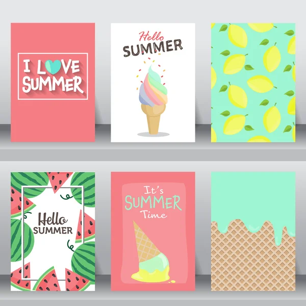 Summer  poster set — Stock Vector