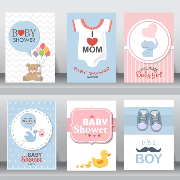 Newborn greeting and invitation cards Royalty Free Stock Vectors