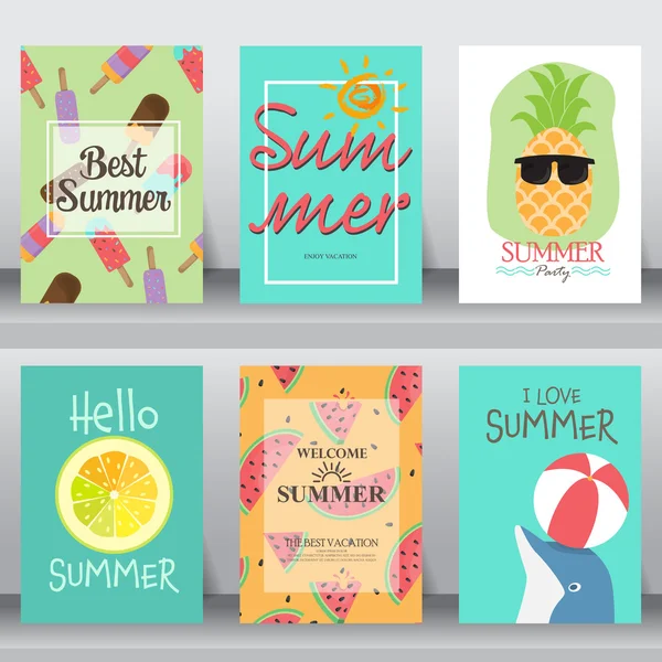 Summer vacation backgrounds. — Stock Vector