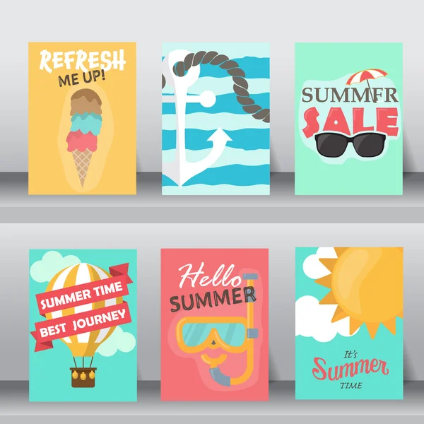 Summer vacation backgrounds. — Stock Vector