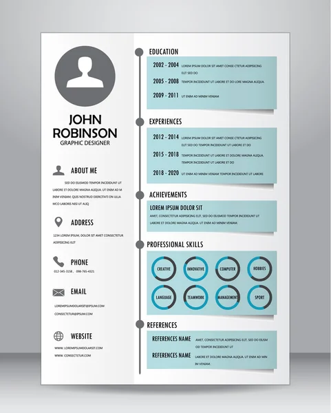 직업 이력서 또는 이력서 서식 파일 — 스톡 벡터