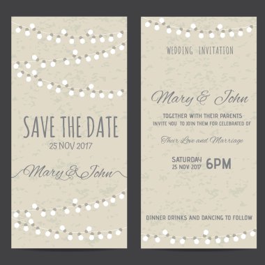 Düğün davetiyesi.