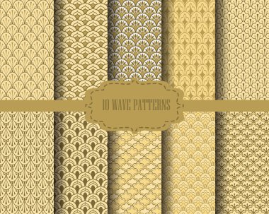 10 different gold wave patterns