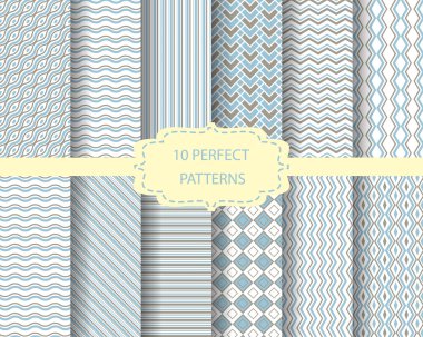 12 different blue and brown patterns