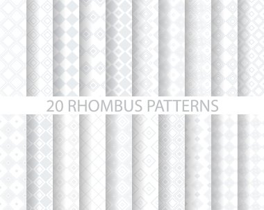 20 soft gray rhombus patterns clipart