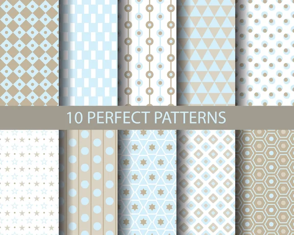10 geometrical retro patterns — 스톡 벡터