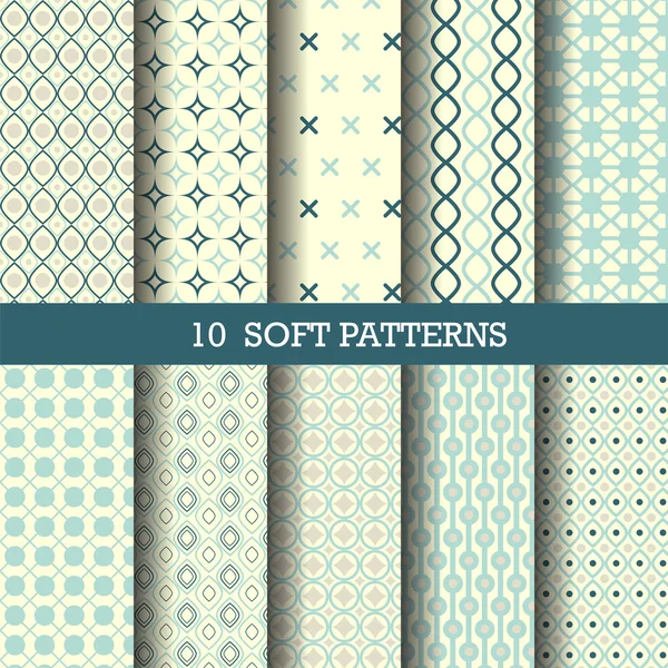 10 perfect blue patterns — 스톡 벡터