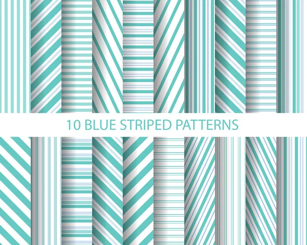 20 Muster blauer Streifen — Stockvektor