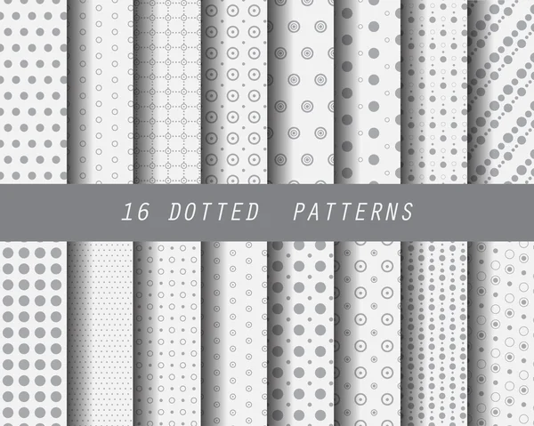 16 dotted patterns — Stock Vector