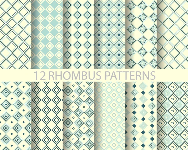 12 rhombus patterns — Stock Vector