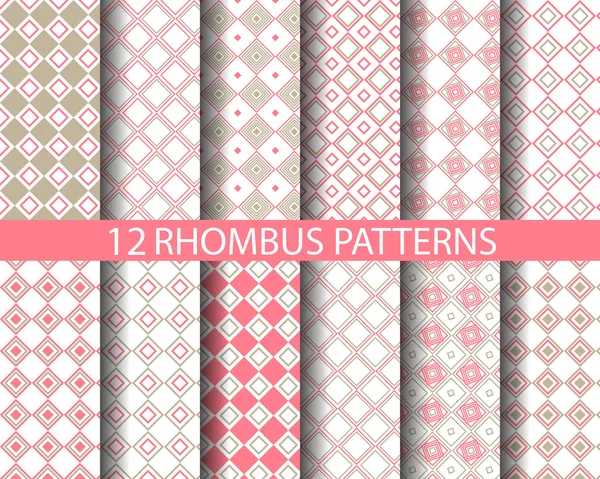 12 sweet rhombus patterns — Wektor stockowy