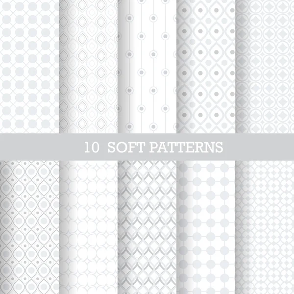 10 perfect gray patterns — Stockvector