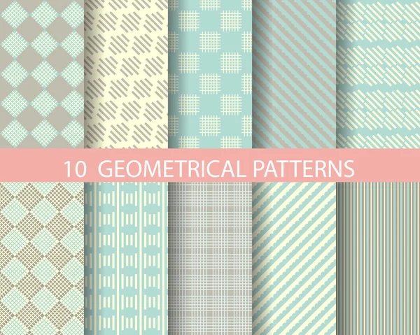 10 geometrical patterns — Stockvector