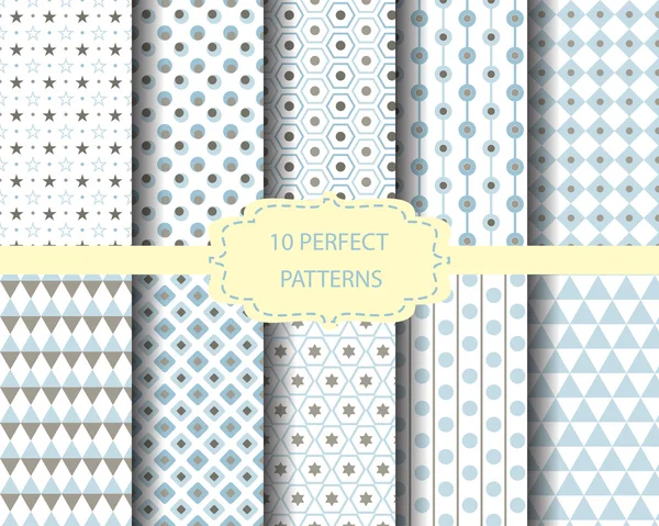 10 geometric  patterns — Stok Vektör