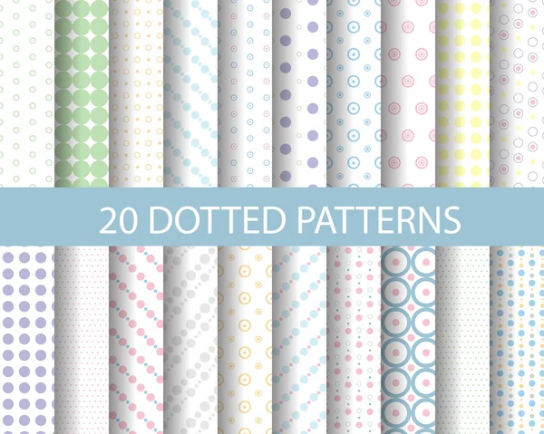 16 pastel dotted patterns — Stok Vektör