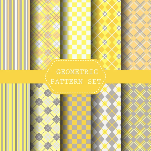 黄色と灰色の 10 パターン — ストックベクタ