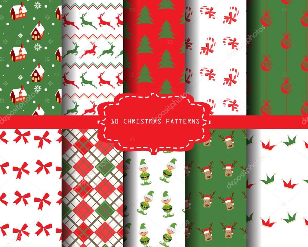 10 different christmas holidays patterns