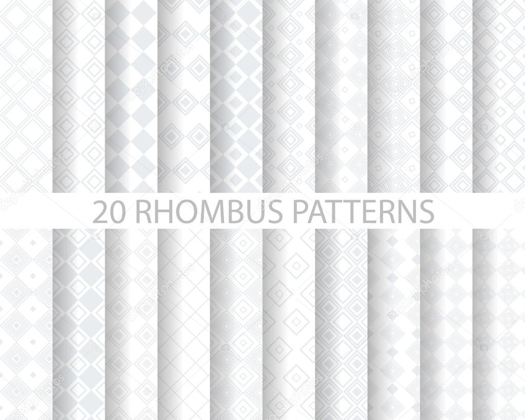 20 soft gray rhombus patterns