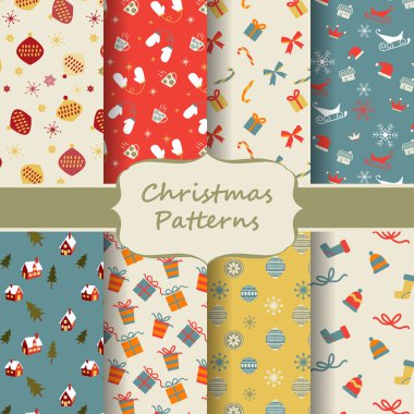 set of 8 different Christmas patterns