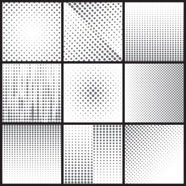 Black dots halftone backgrounds