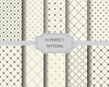 10 perfect vintage patterns clipart