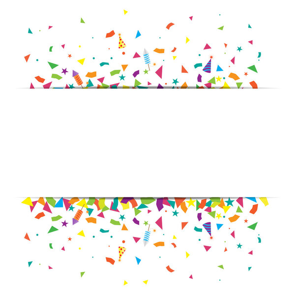 Confetti and fireworks background — Stock Vector