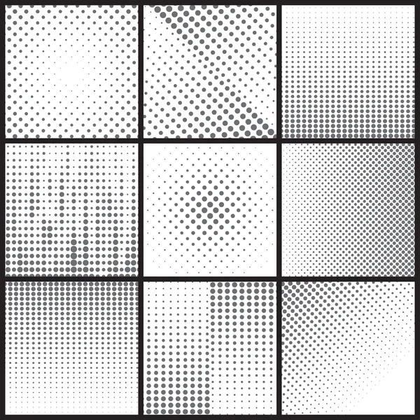 Black dots halftone backgrounds — Stok Vektör