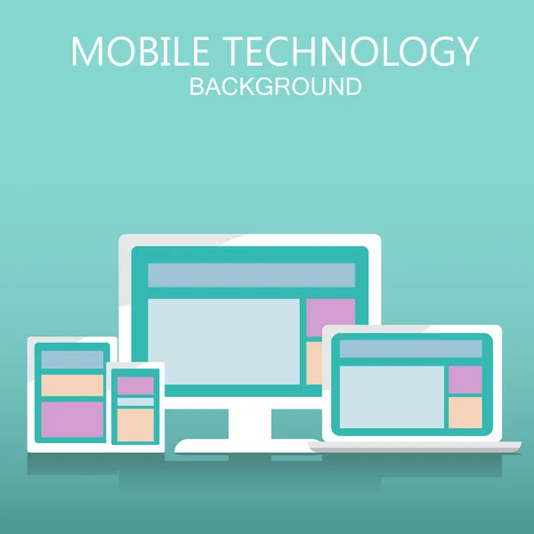 Mobile and notebook technology background — Stock vektor