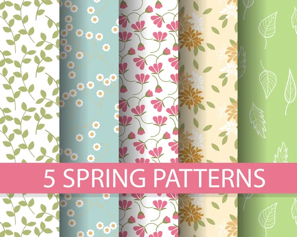 Different spring patterns — Stock Vector