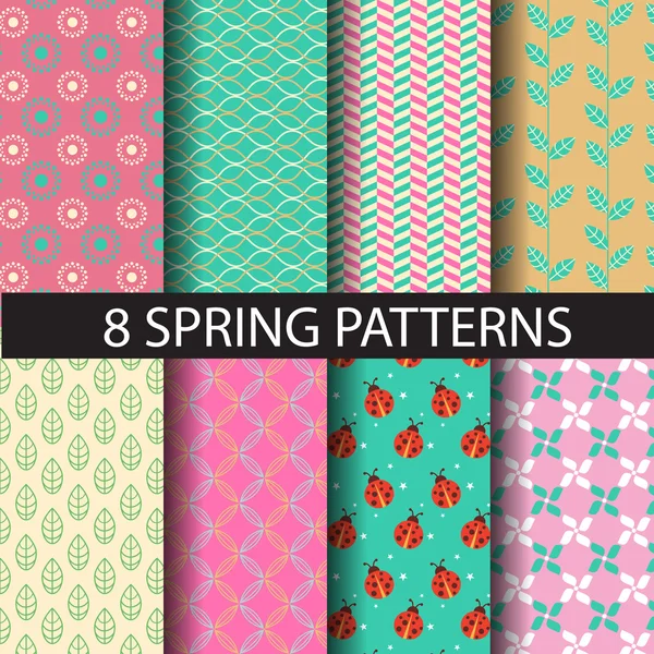 Different spring patterns — 图库矢量图片