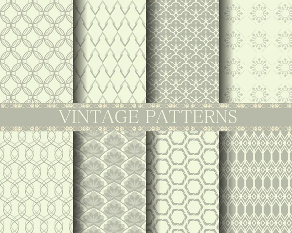 10 different vintage patterns — Stockvector